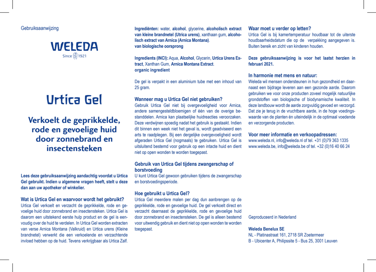 Urtica Gel afbeelding van document #1, instructions