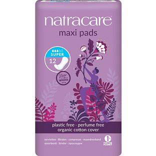Natracare Maxi Pads Super Maandverband 12ST Natracare Maxi Pads Super Maandverband 12ST