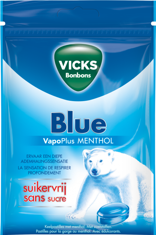 Vicks Blue Zak Suikervrij 72gr afbeelding