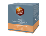 Bee Honest Men Hair & Body Bar 2-in-1 Sandelhout & Honing 80GR
