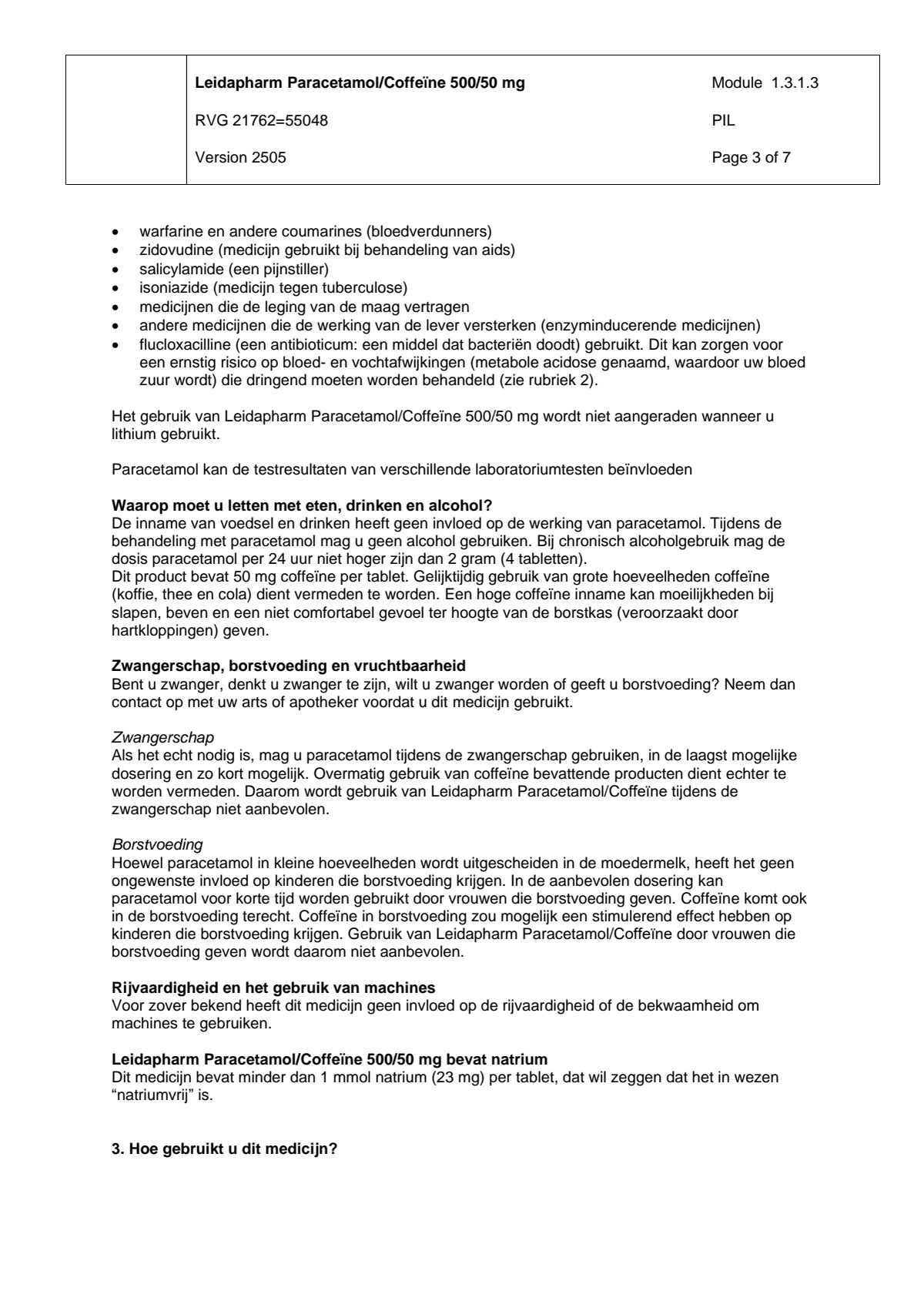 Paracetamol Coffeine Tabletten afbeelding van document #3, leaflet