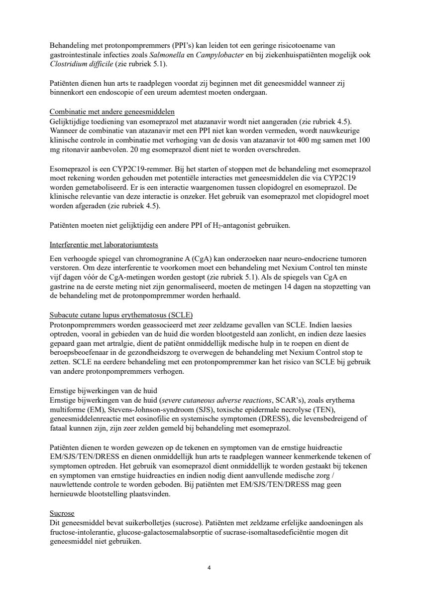 Control Tabletten 20mg Esomeprazo afbeelding van document #4, leaflet
