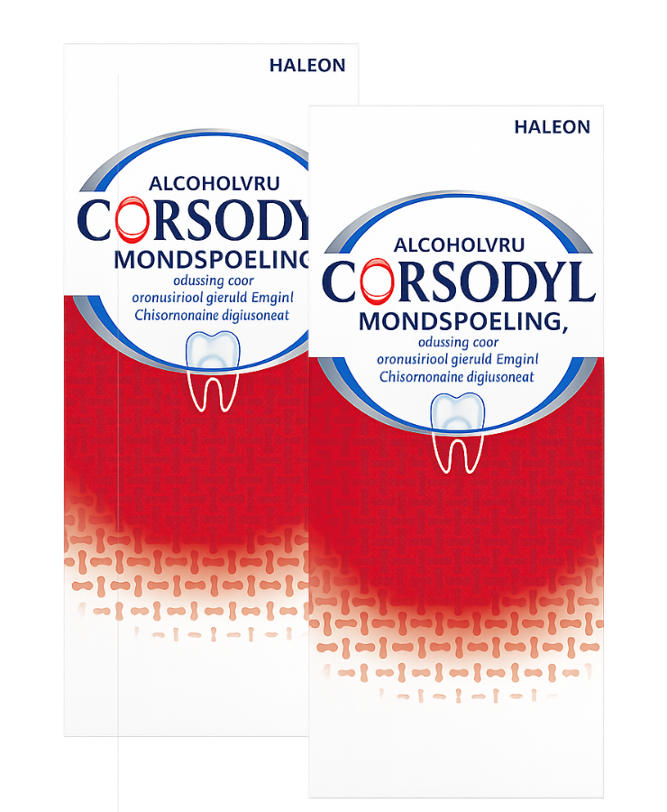 Corsodyl Mondspoeling - voor kortdurende toepassing bij tandvleesontsteking - duoverpakking afbeelding