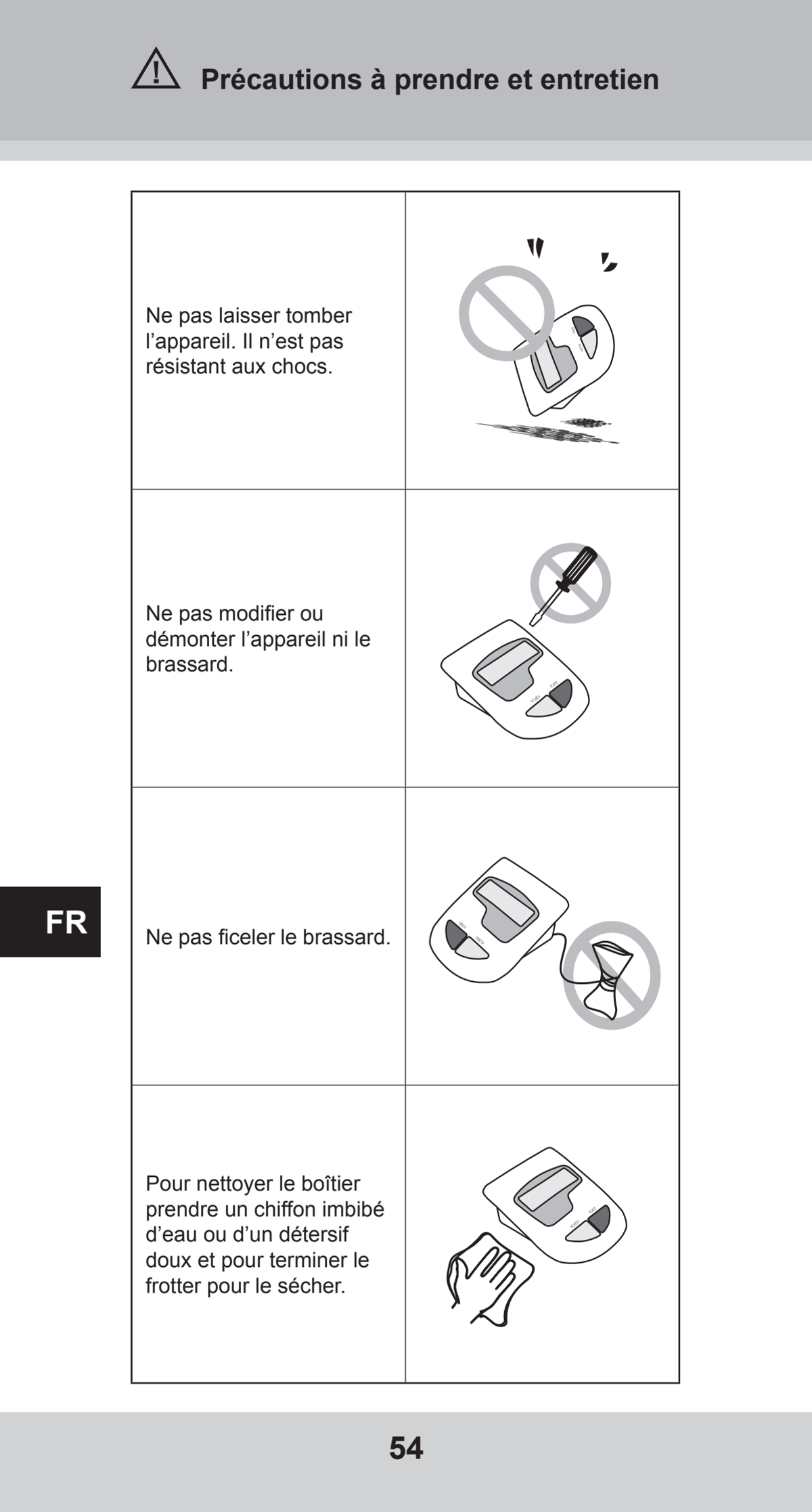 Bovenarm Bloeddrukmeter Desktop afbeelding van document #54, instructions