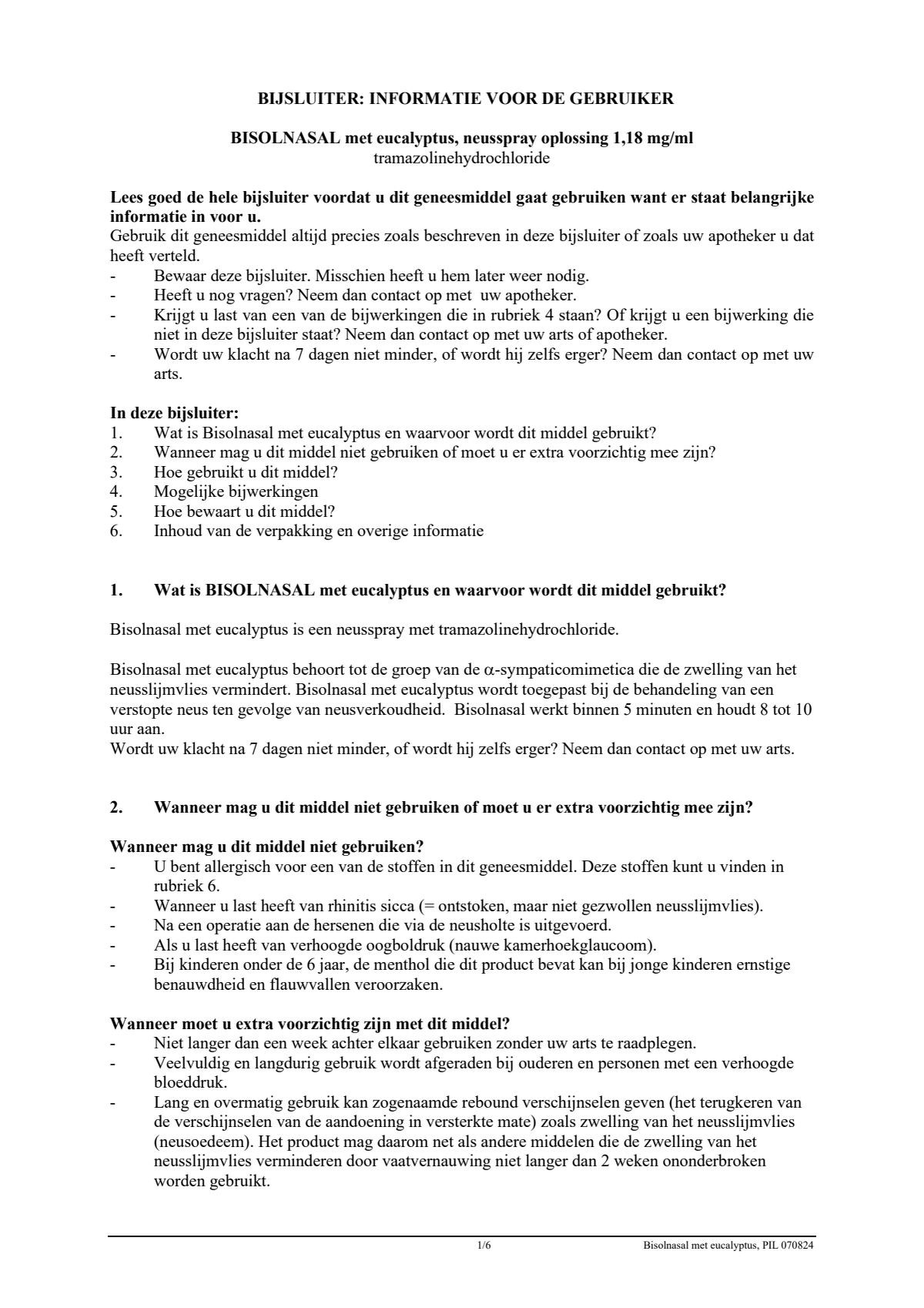 Neusspray Eucalyptus afbeelding van document #1, leaflet
