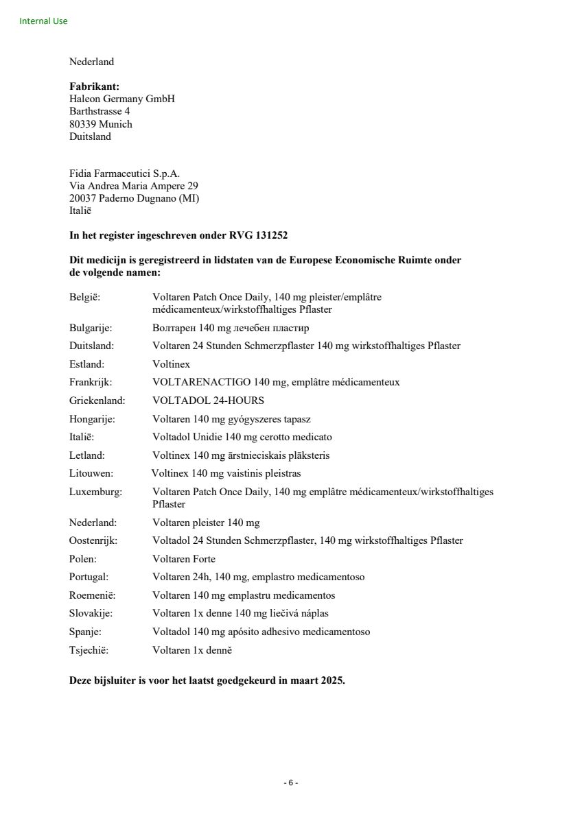 Diclofenac Patch 140mg afbeelding van document #6, leaflet