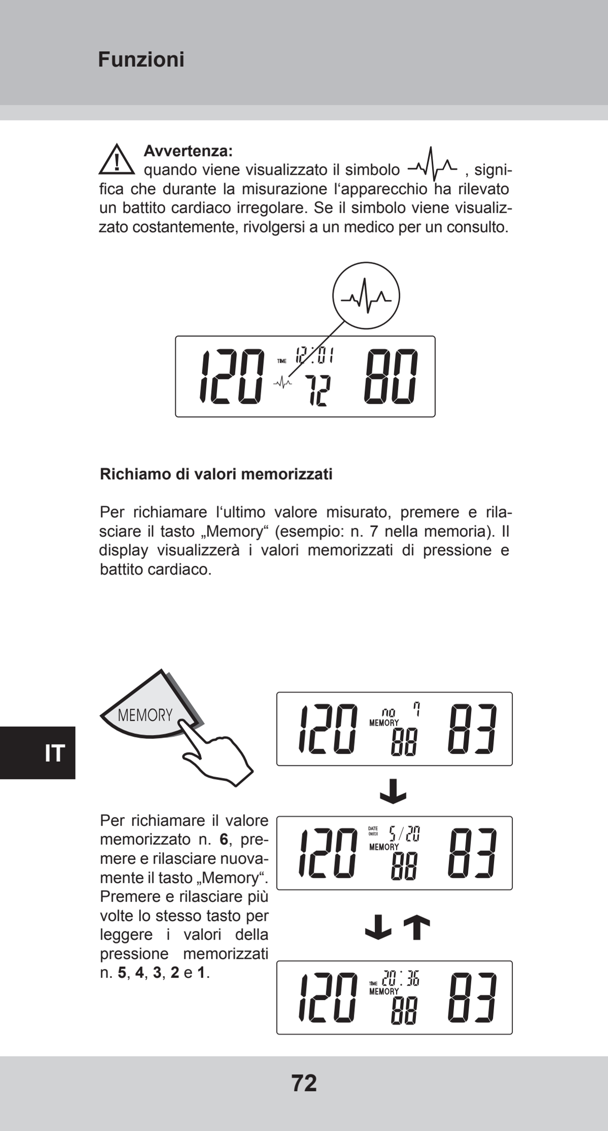 Bovenarm Bloeddrukmeter Desktop afbeelding van document #72, instructions