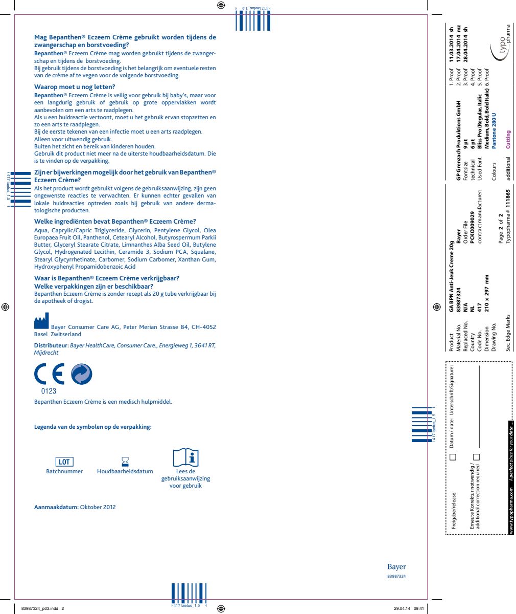 Eczeem Crème afbeelding van document #2, instructions