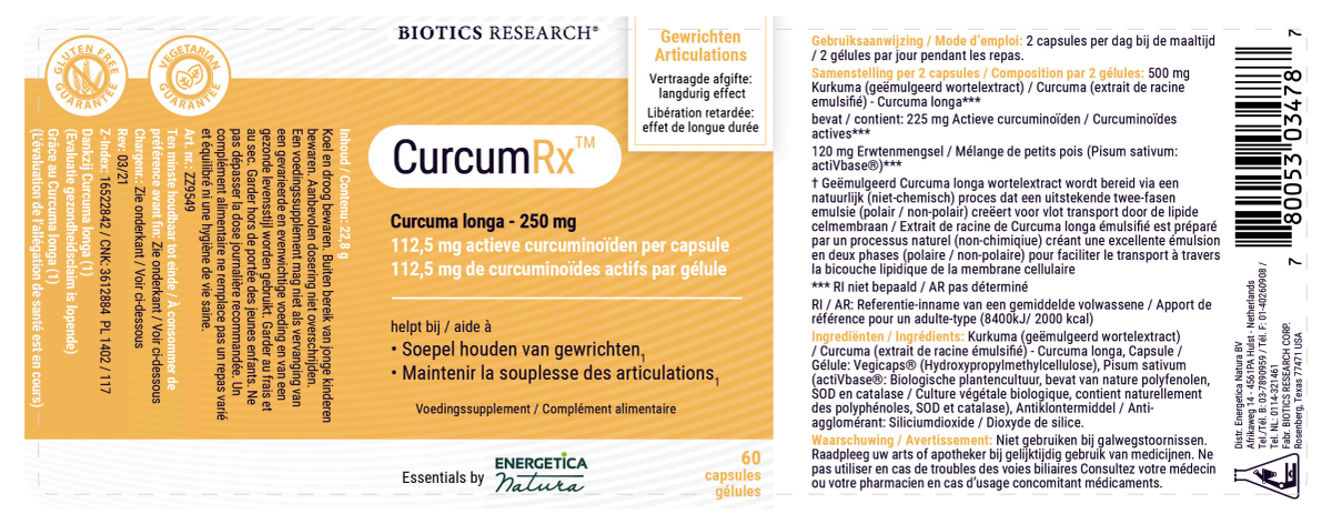 CurcumRx Capsules afbeelding van document #1, label