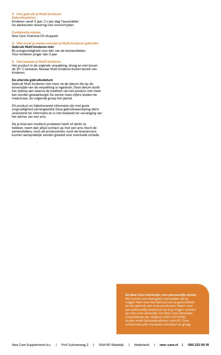 Multi Kinderen Kauwtabletten afbeelding van document #2, instructions