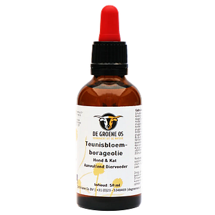 De Groene Os Teunisbloem-Borageolie Hond & Kat 50ML