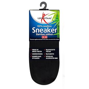 Lucovitaal Sneaker Bamboesokken Zwart Maat 35-38 1PR Lucovitaal Sneaker Bamboesokken Zwart Maat 35-38 1PR