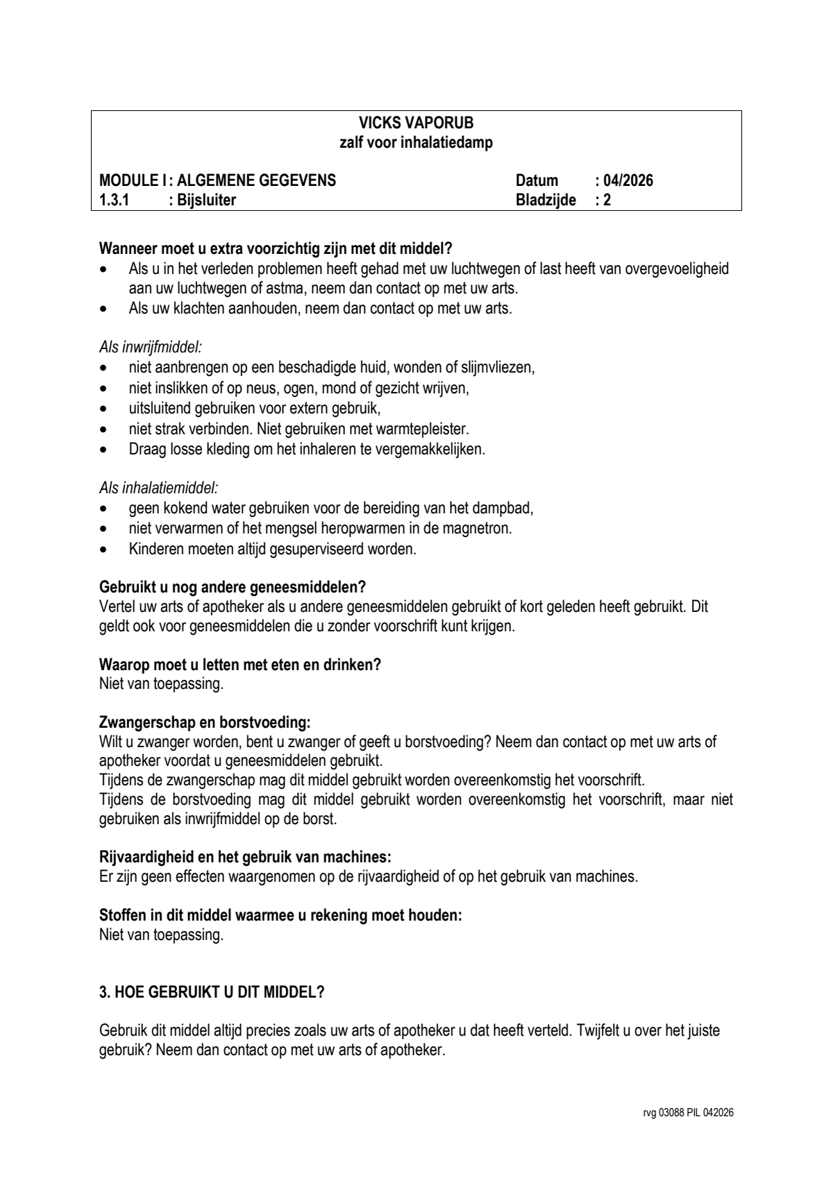 Vaporub Pot afbeelding van document #2, leaflet