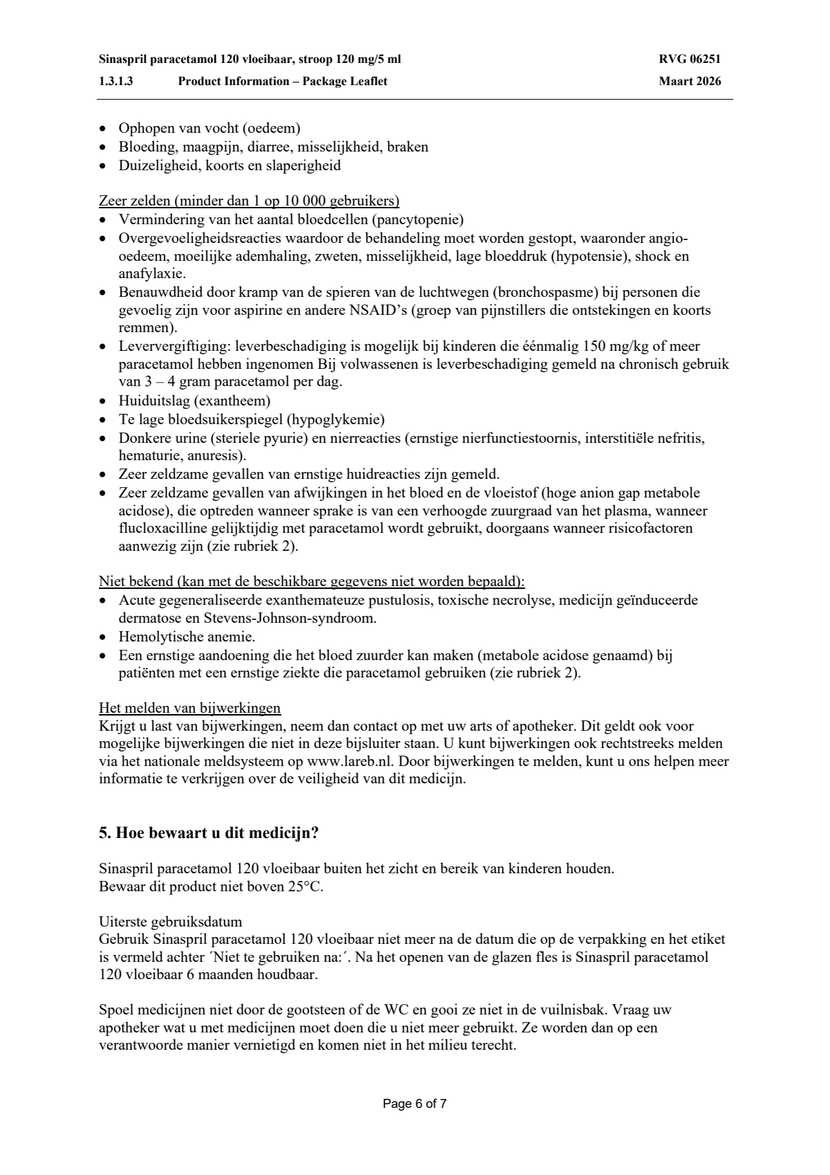 Paracetamol 120 Vloeibaar afbeelding van document #6, leaflet