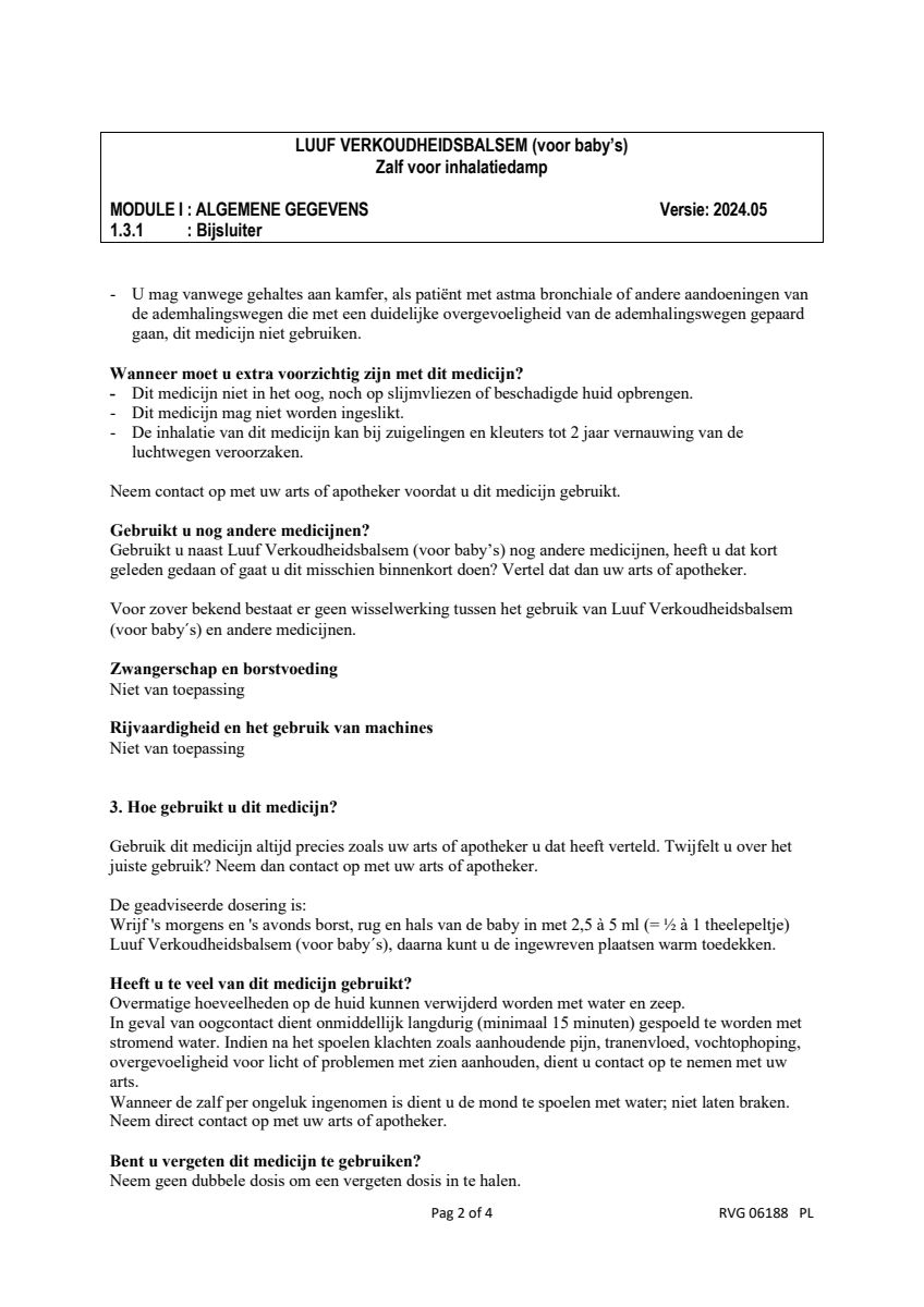 Verkoudheids Balsem Baby Oranje afbeelding van document #2, leaflet