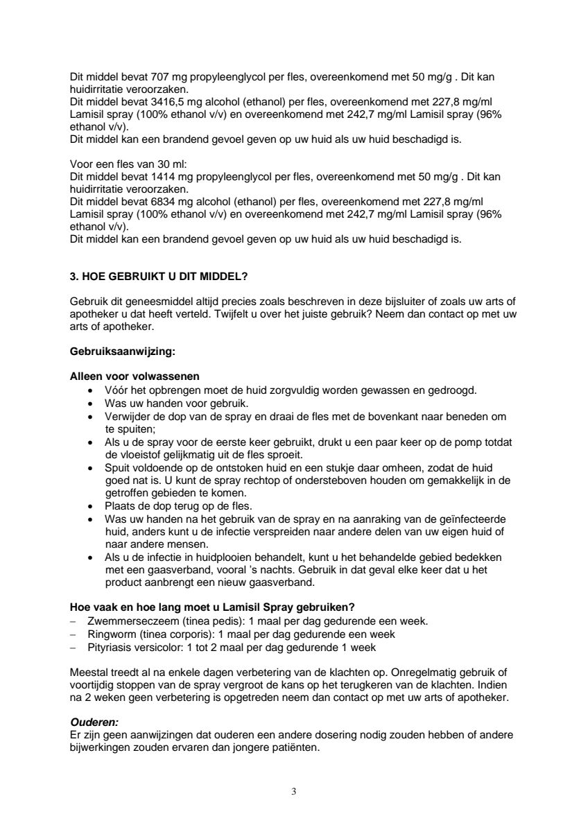 1% Terbinafine 10mg/g Huidspray afbeelding van document #3, leaflet