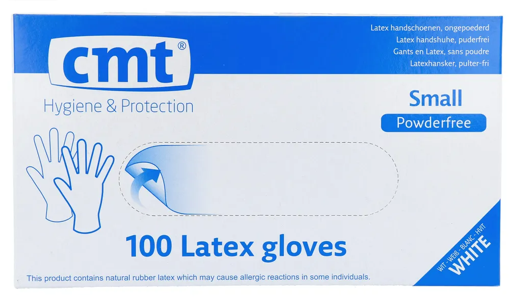 CMT Handschoenen Latex Poedervrij Naturel Small afbeelding 1