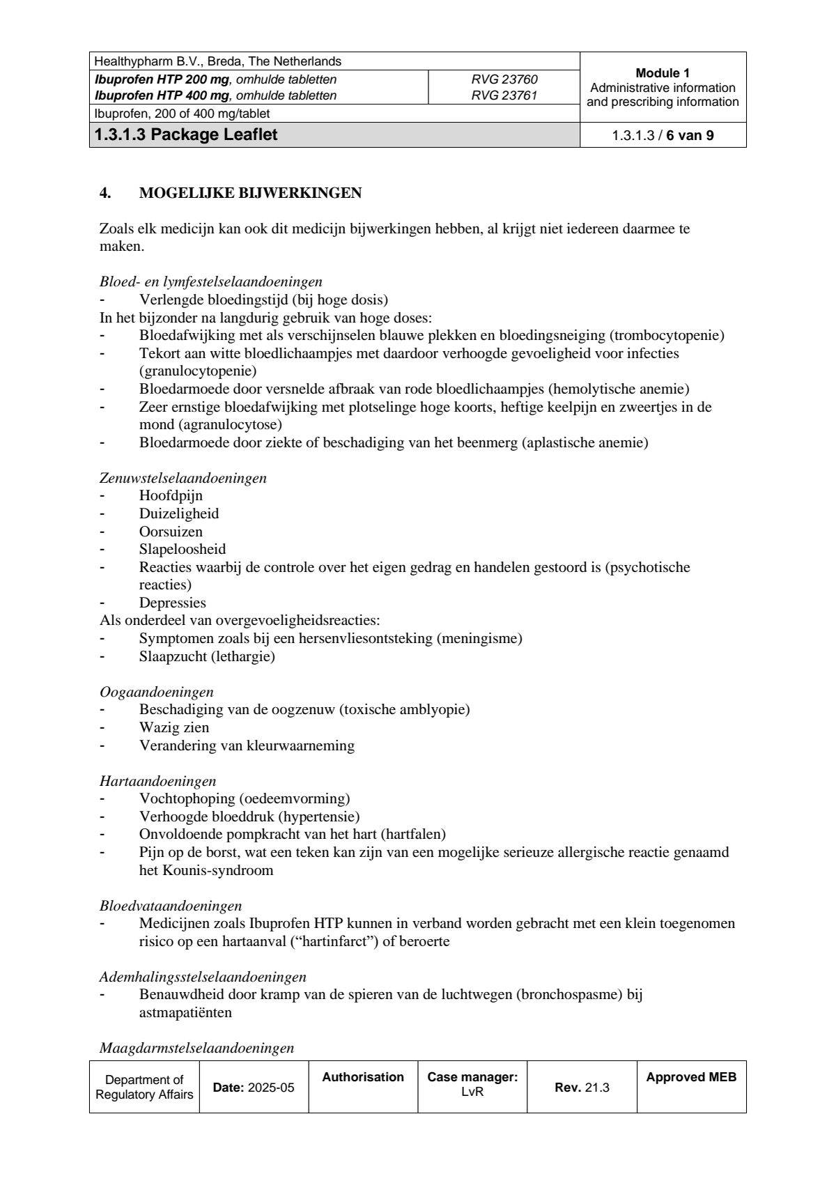Ibuprofen HTP 400mg Tabletten afbeelding van document #6, leaflet