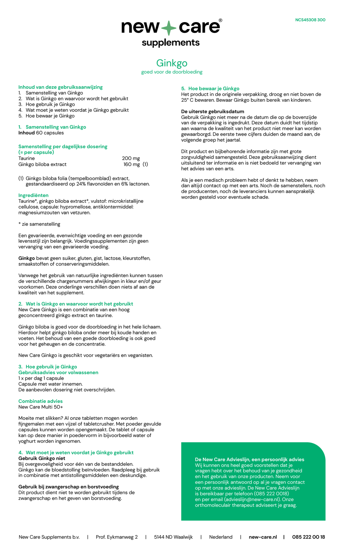 Ginko Capsules afbeelding van document #1, instructions