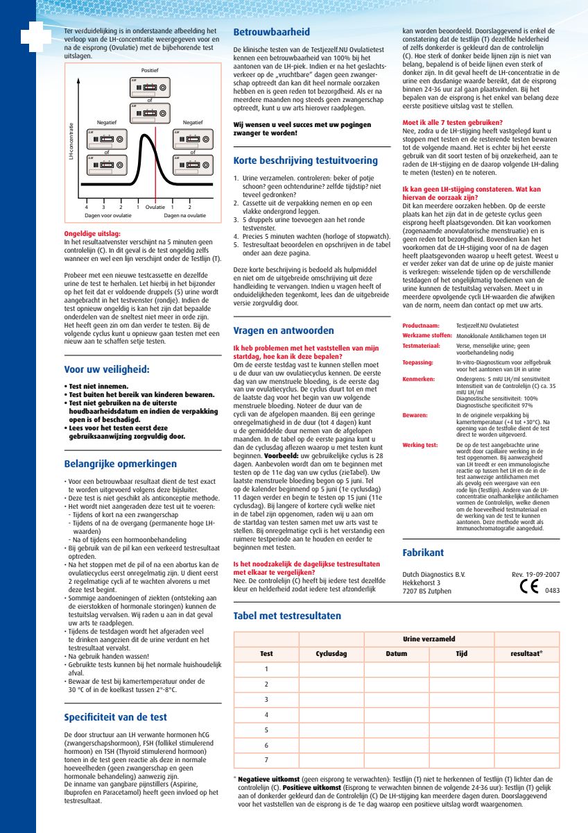 Ovulatietest Voordeelpakket afbeelding van document #2, instructions