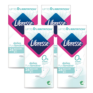Libresse Dailies Pure Sensitive Inlegkruisjes Multiverpakking 4x26ST Libresse Dailies Pure Sensitive Inlegkruisjes Multiverpakking 4x26ST