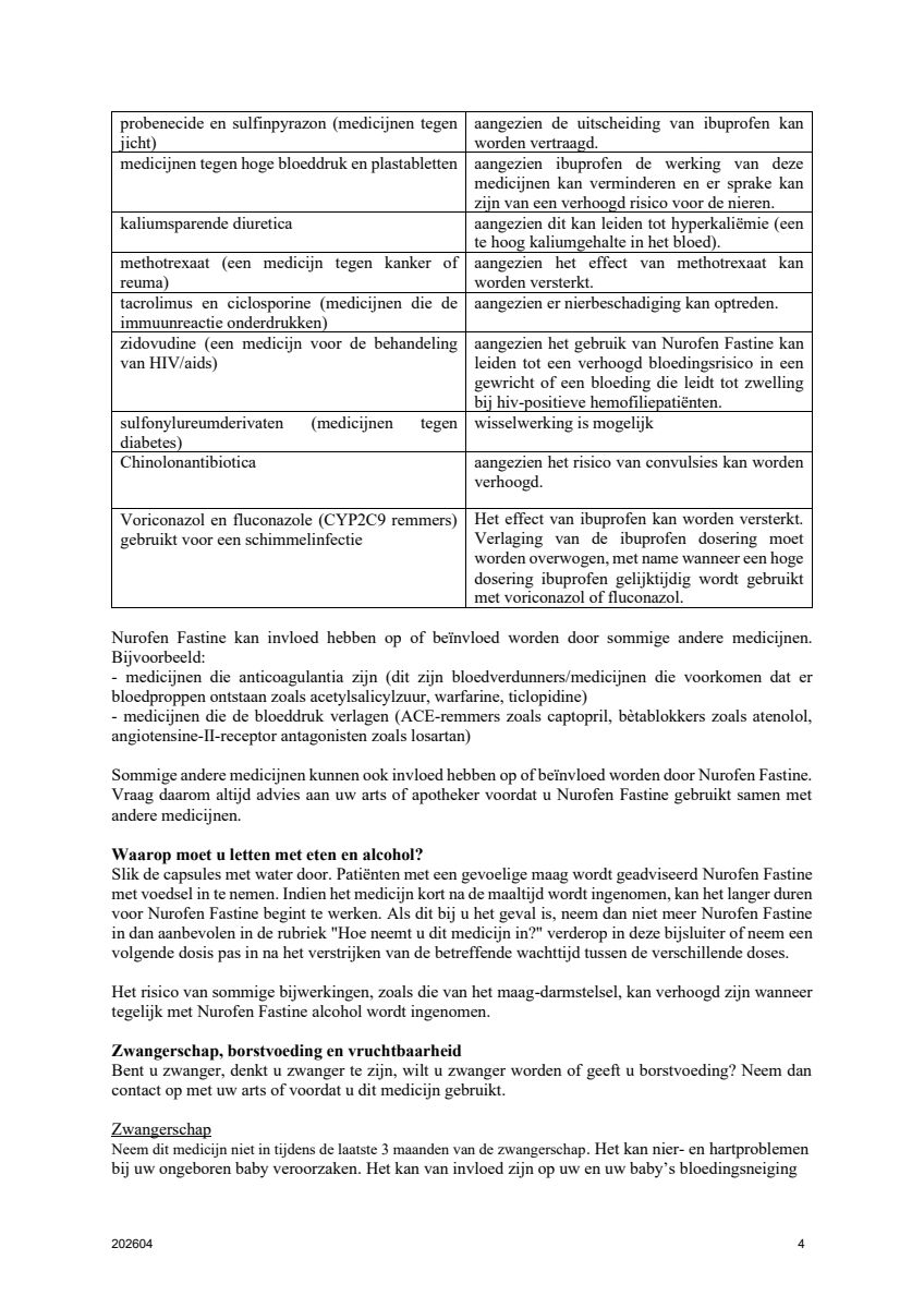 Fastine 200mg Ibuprofen Capsules afbeelding van document #4, leaflet