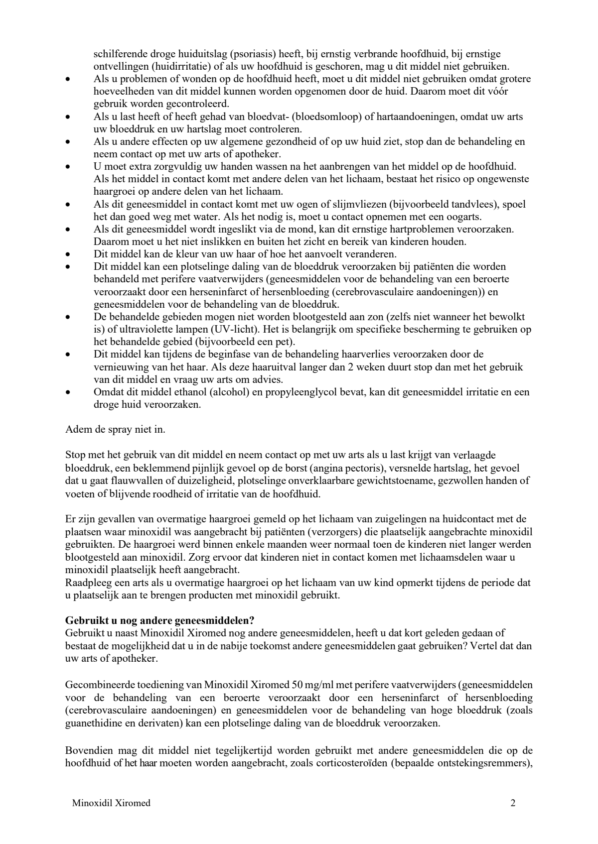 Minoxidil 50mg/ml Oplossing voor Cutaan Gebruik afbeelding van document #2, leaflet