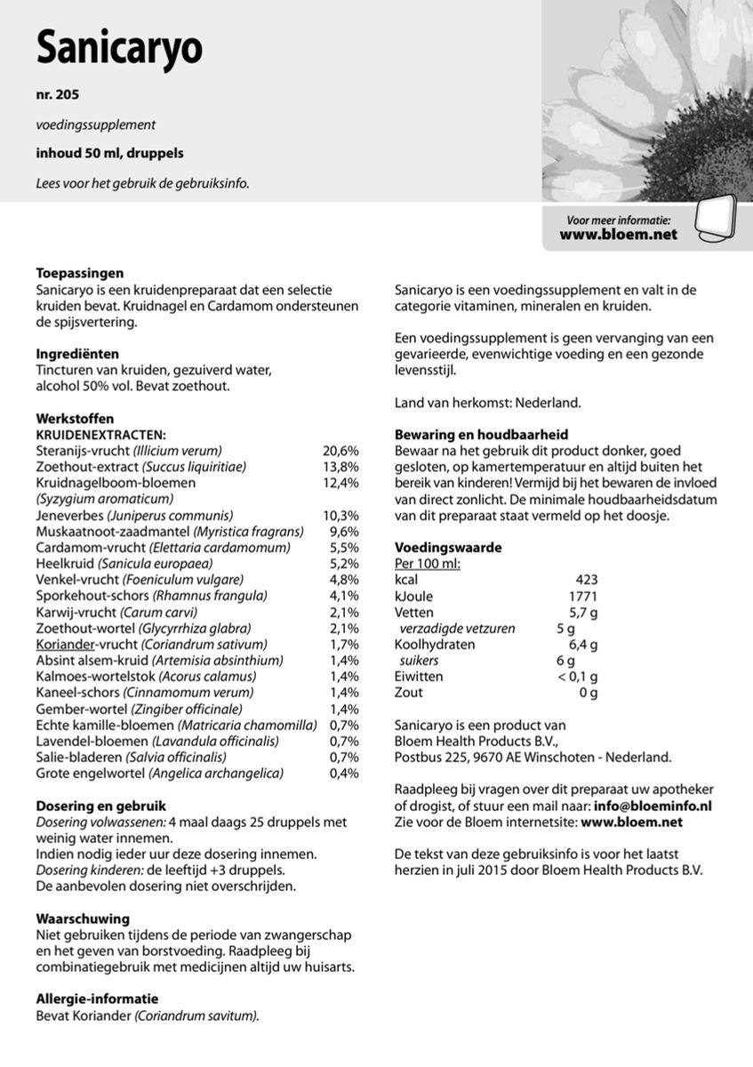 Sanicaryo Druppels afbeelding van document #1, instructions