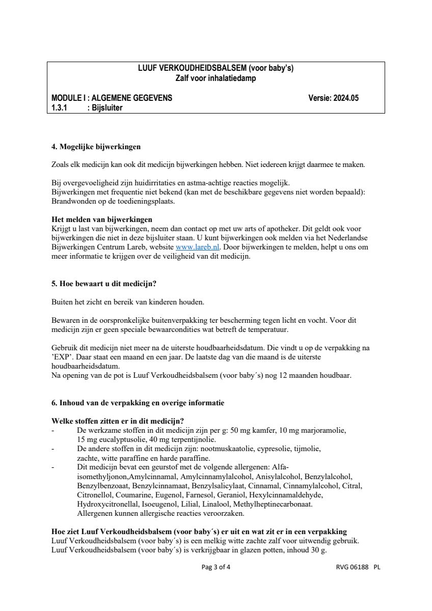 Verkoudheids Balsem Baby Oranje afbeelding van document #3, leaflet