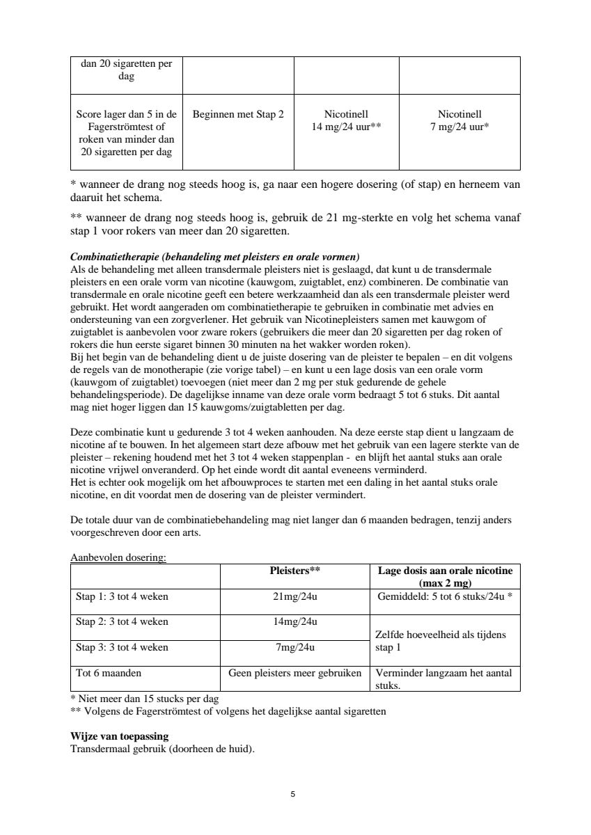 Pleisters 14 mg - voor stoppen met roken afbeelding van document #5, leaflet