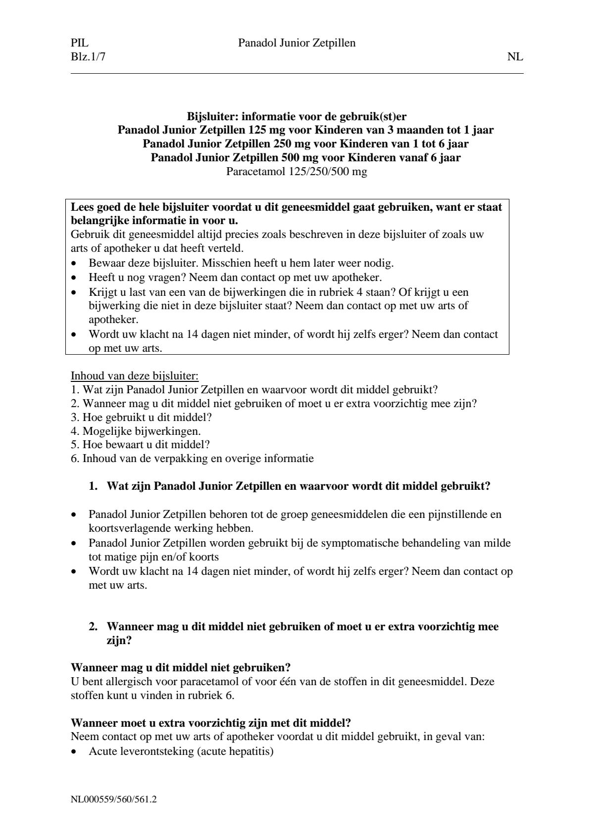 Junior Zetpillen 500mg - vanaf 6 jaar afbeelding van document #1, leaflet
