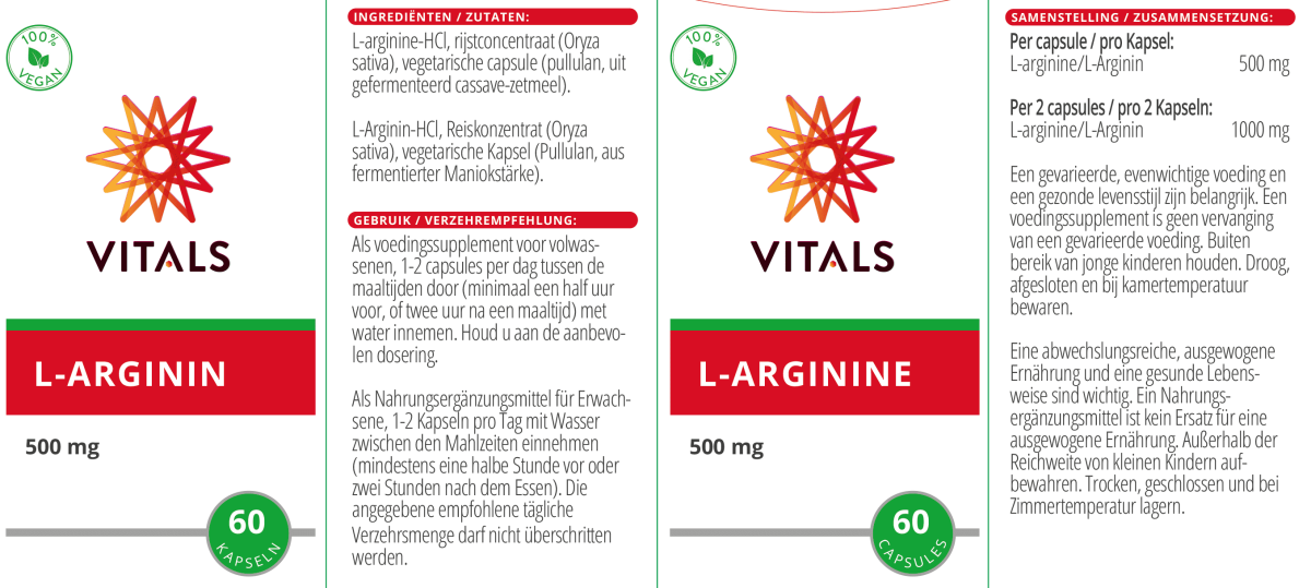 L-Arginine Capsules afbeelding van document #1, label