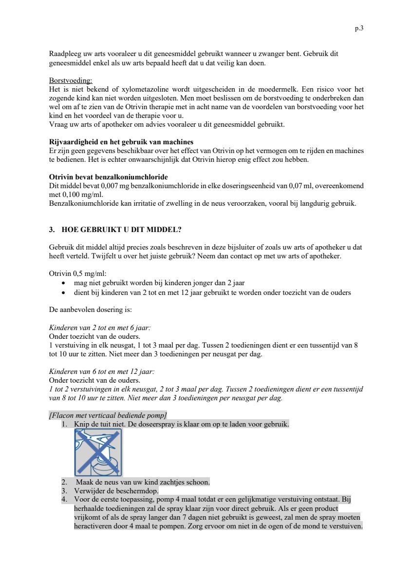 Xylometazoline HCI 0,5 mg/ml Kinder Neusspray bij een verstopte neus afbeelding van document #3, leaflet