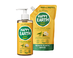Happy Earth Jasmine Ho Wood Handzeep + Refill Combi Pack 2 Stuks Happy Earth Jasmine Ho Wood Handzeep + Refill Combi Pack 2 Stuks
