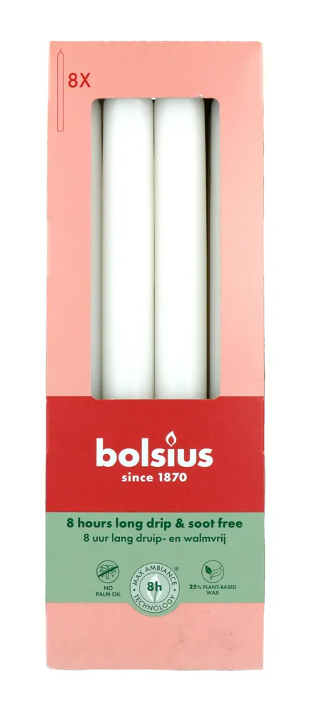 Bolsius Dinerkaarsen Cloudy white 230/20 afbeelding
