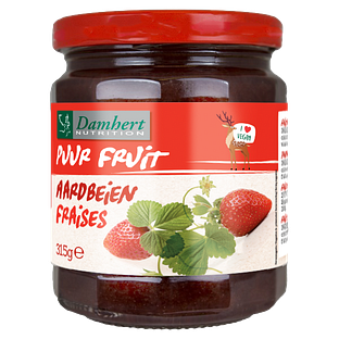 Damhert Puur Fruit Confituur Aardbei 315GR