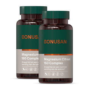 Bonusan Magnesium Citraat 150 Complex Tabletten Duoverpakking 2x60TB