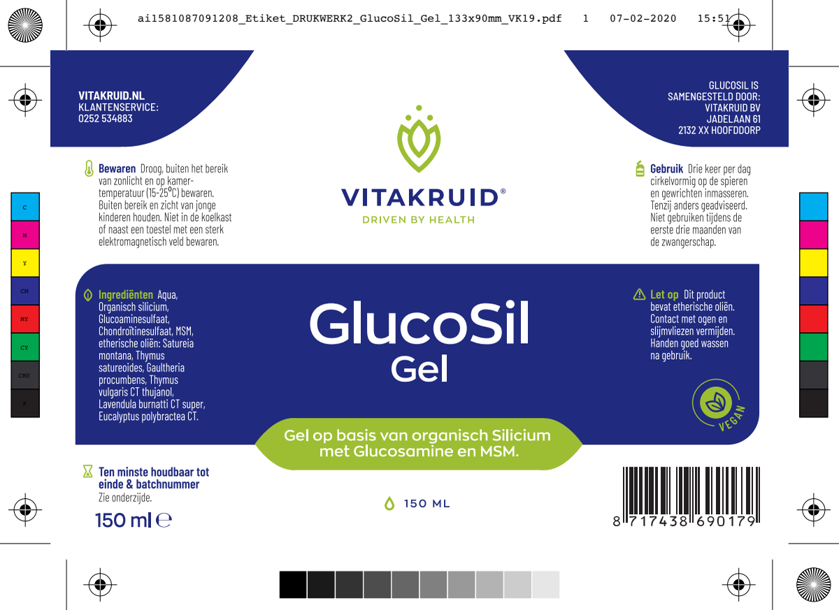 GlucoSil Glucosamine Chondroitine MSM Silicium Gel afbeelding van document #1, label