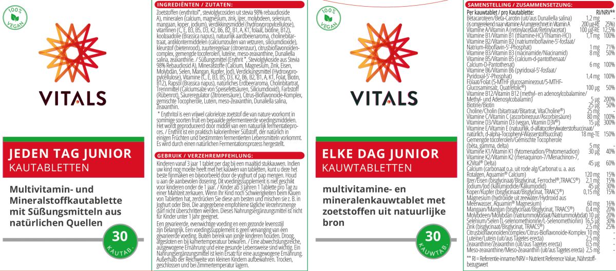 Elke Dag Junior Kauwtabletten afbeelding van document #1, label
