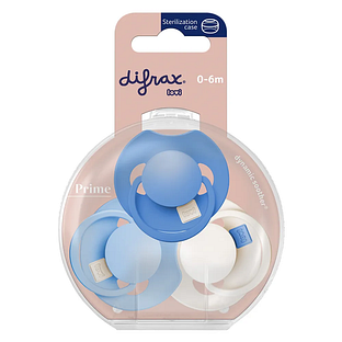 Difrax Lovi Prime Blue Fopspenen 0-6M 3ST