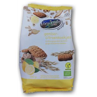 Corn Crake Gember Citroen Koekjes 150GR Corn Crake Gember Citroen Koekjes 150GR
