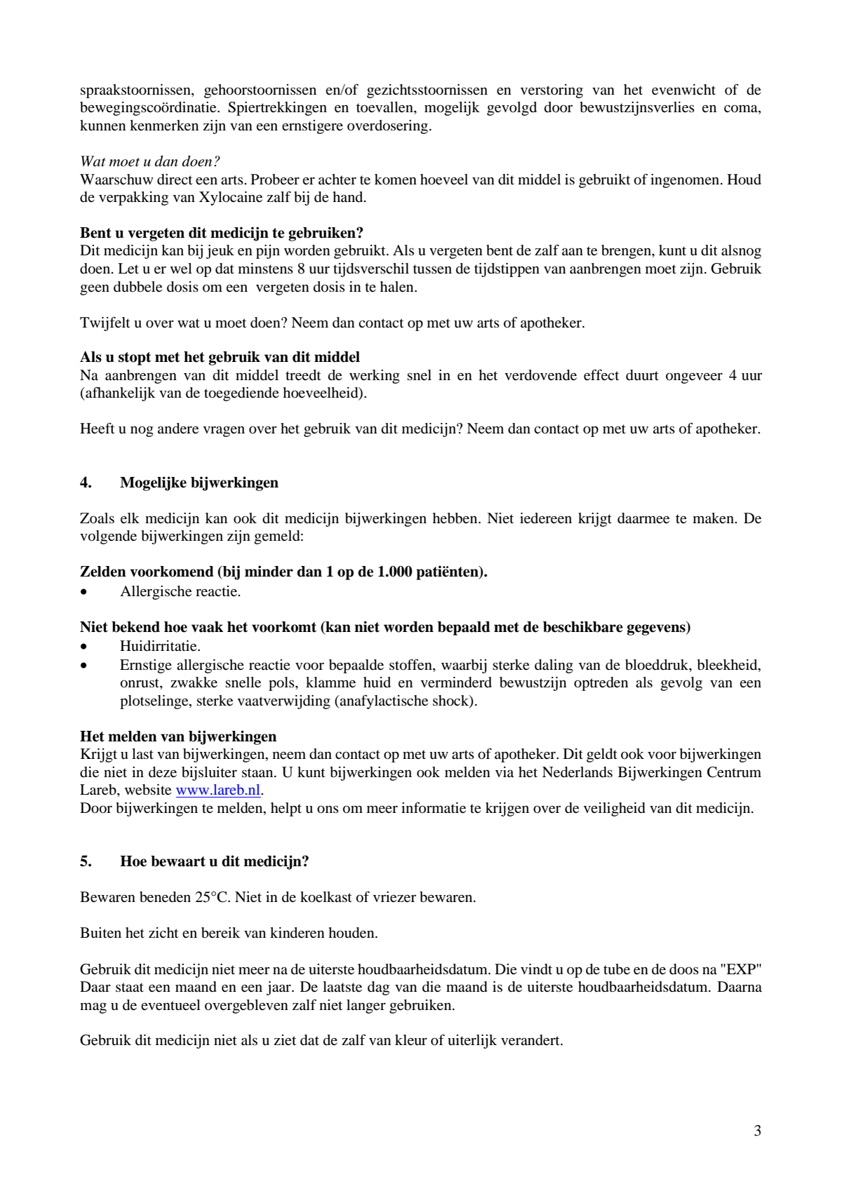 Aspen Xylocaine Lidocaïne 5% Zalf afbeelding van document #3, leaflet