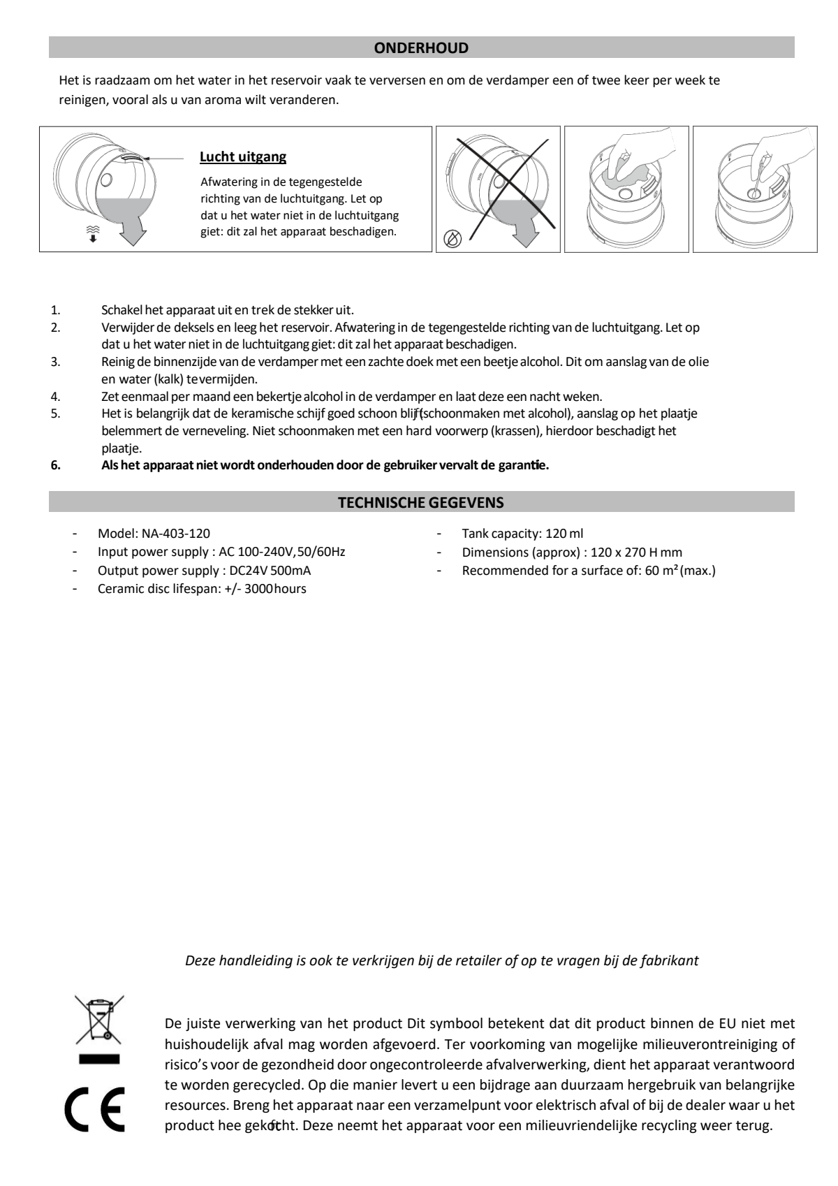 Impulse Aroma Diffuser afbeelding van document #4, instructions