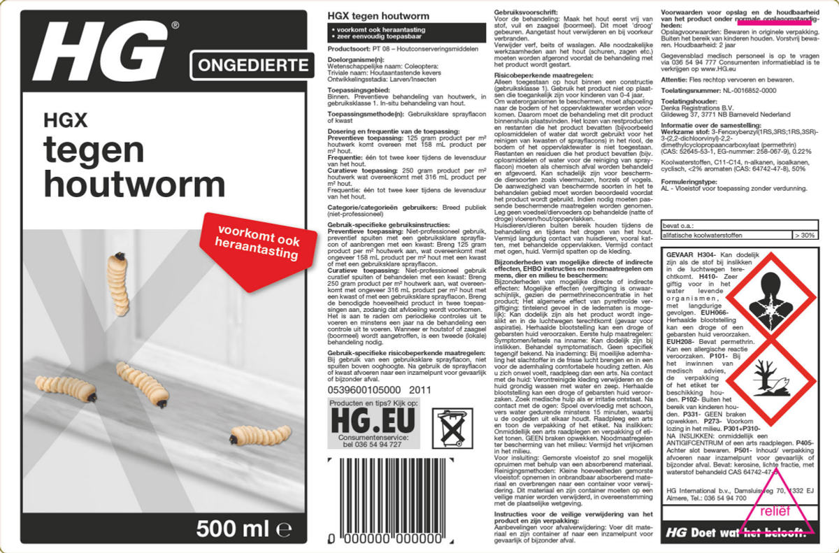 X Tegen Houtworm afbeelding van document #1, label
