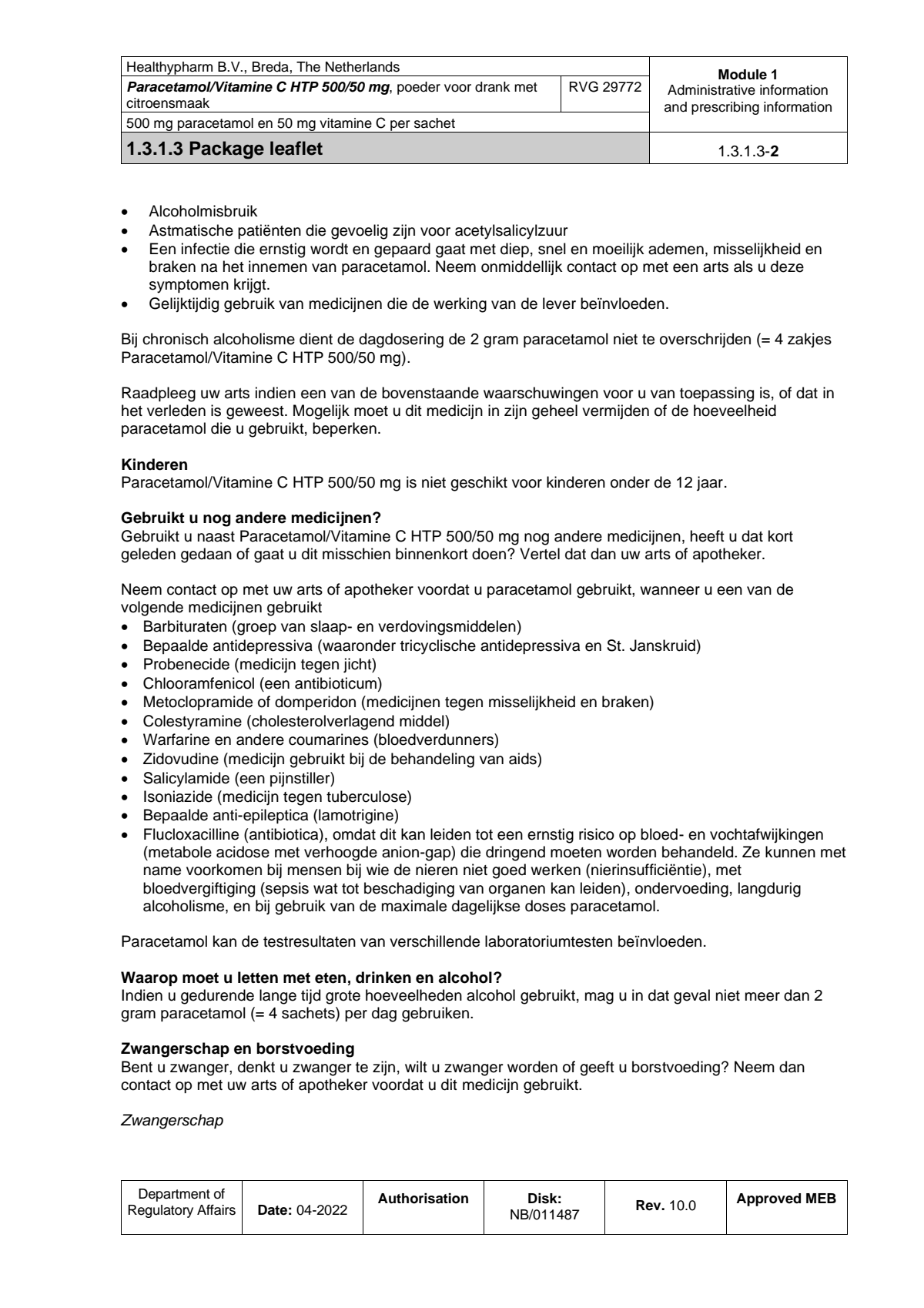 Paracetamol Vitamine C Sachet afbeelding van document #2, leaflet