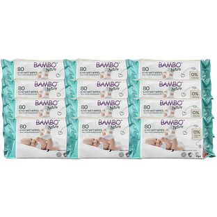 Bambo Nature Babydoekjes Multiverpakking 12x80ST