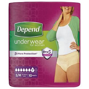 Depend Pants Vrouwen Normal S/M 10ST Depend Pants Vrouwen Normal S/M 10ST