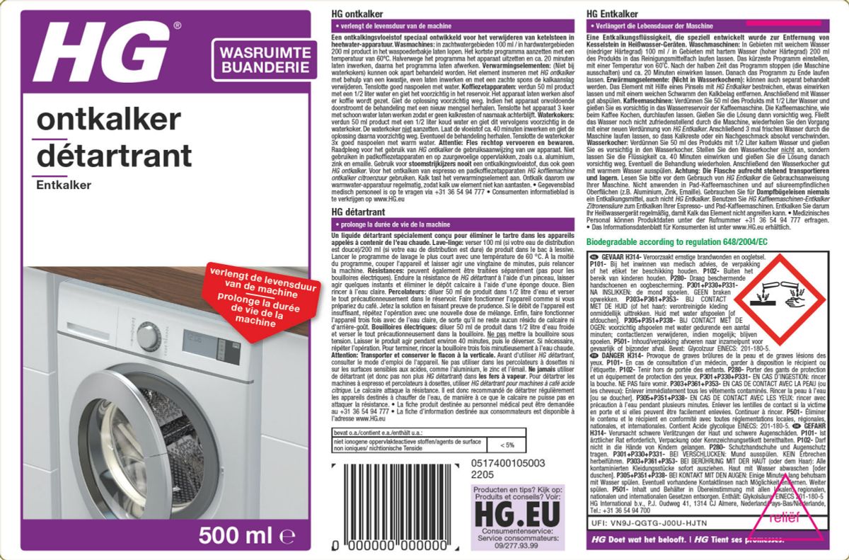 Ontkalker afbeelding van document #1, label
