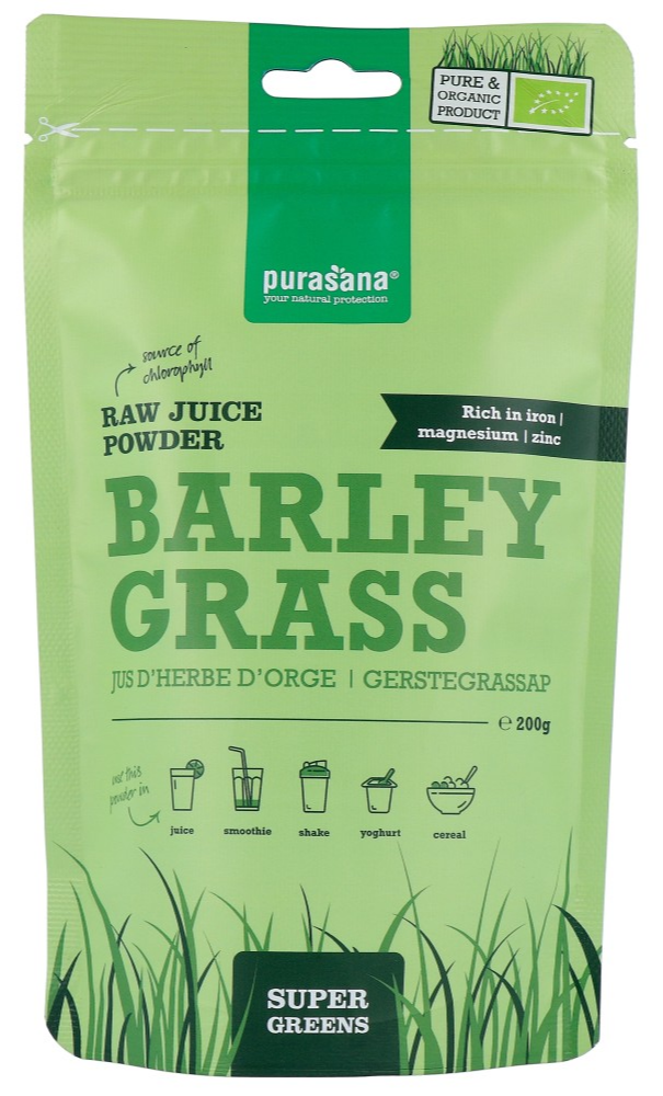 Purasana Barley Grass Vegan Gerstegrassap Poeder 200GR