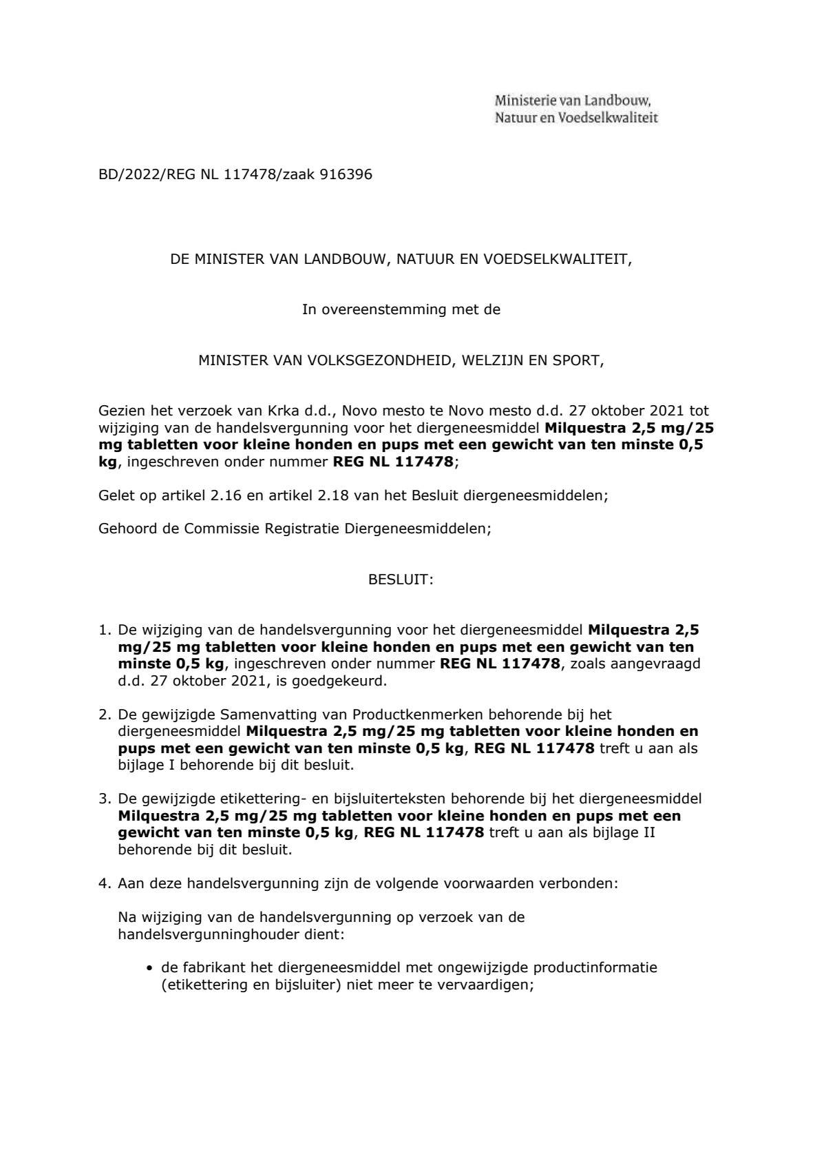Milquestra Ontwormingsmiddel Honden 0.5 - 10KG afbeelding van document #1, leaflet